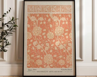 William Morris Wild Tulip Poster, Arts and Crafts Exhibition Print, Vintage Botanical Wall Art
