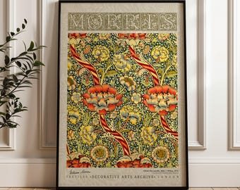 William Morris Wandle Poster, Arts and Crafts Exhibition Print, Vintage Botanical Wall Art