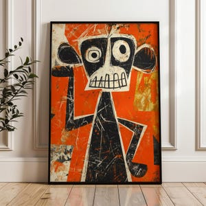 Affe Art Print, Abstraktes Poster, Moderne Wanddekoration
