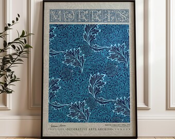 William Morris Apple Indigo Poster, Arts and Crafts Exhibition Print, Vintage Botanical Wall