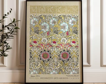 William Morris Corncockle Poster, Arts and Crafts Exhibition Print, Vintage Botanical Wall