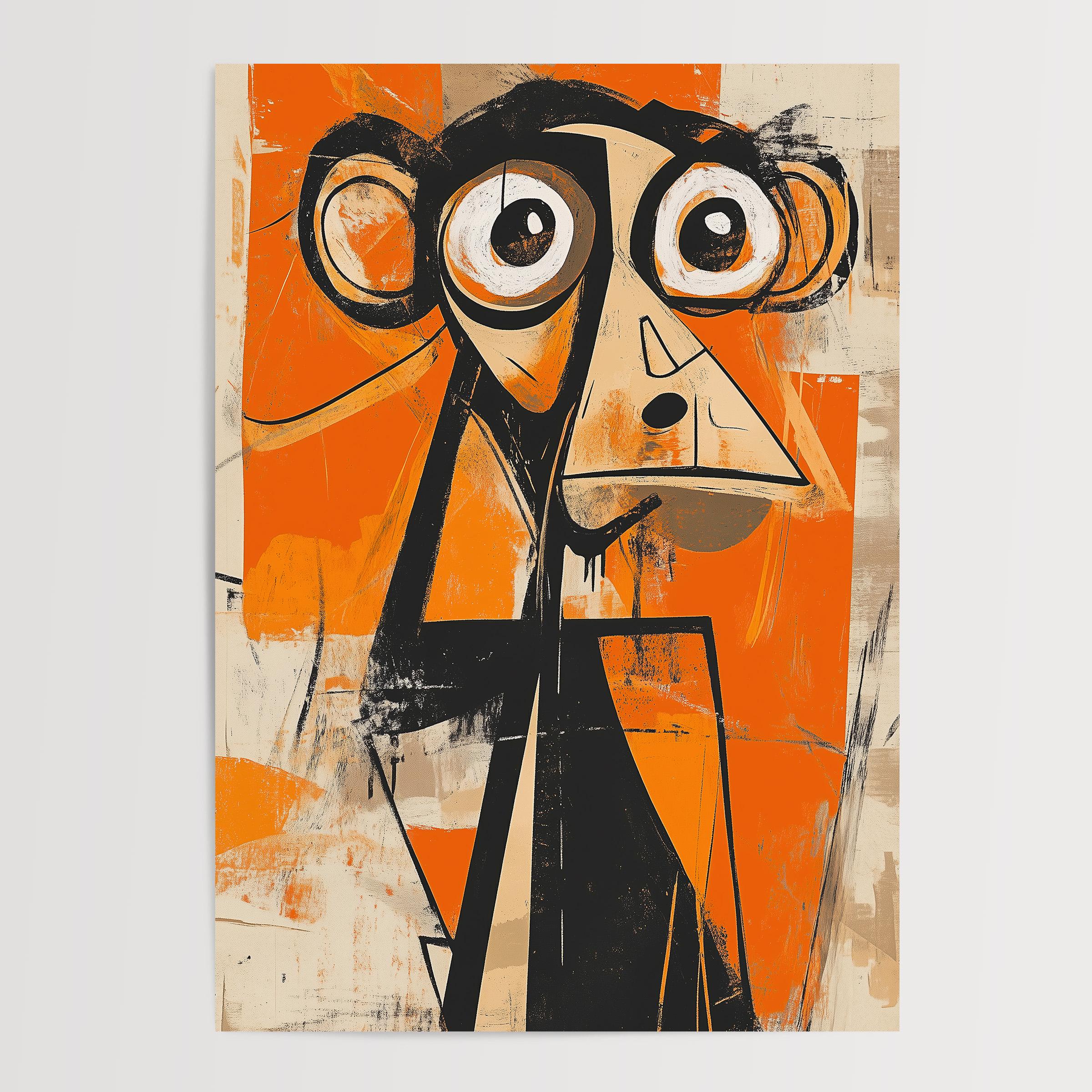 Cubist Monkey Poster, Abstract Animal Wall Art, Bold Graphic Primate ...