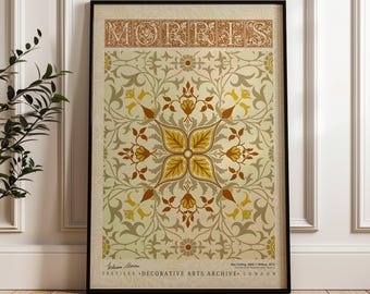 William Morris Net Ceiling Poster, Arts and Crafts Exhibition Print, Vintage Botanical Wall Art