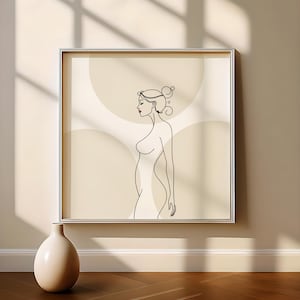 Woman Line Drawing Art Print, Female Body Print Poster, Minimalist Feminine One Line Wall Home Decor, Modern Body Line Art, Digital Download