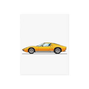 Lamborghini Miura Poster: Classic Car Wall Art, Garage Decor
