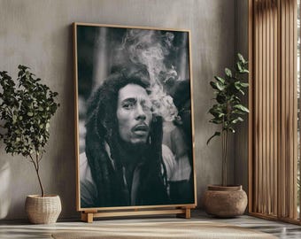 Bob Marley Poster Print: Reggae Legend, Jamaican Music Room Decor