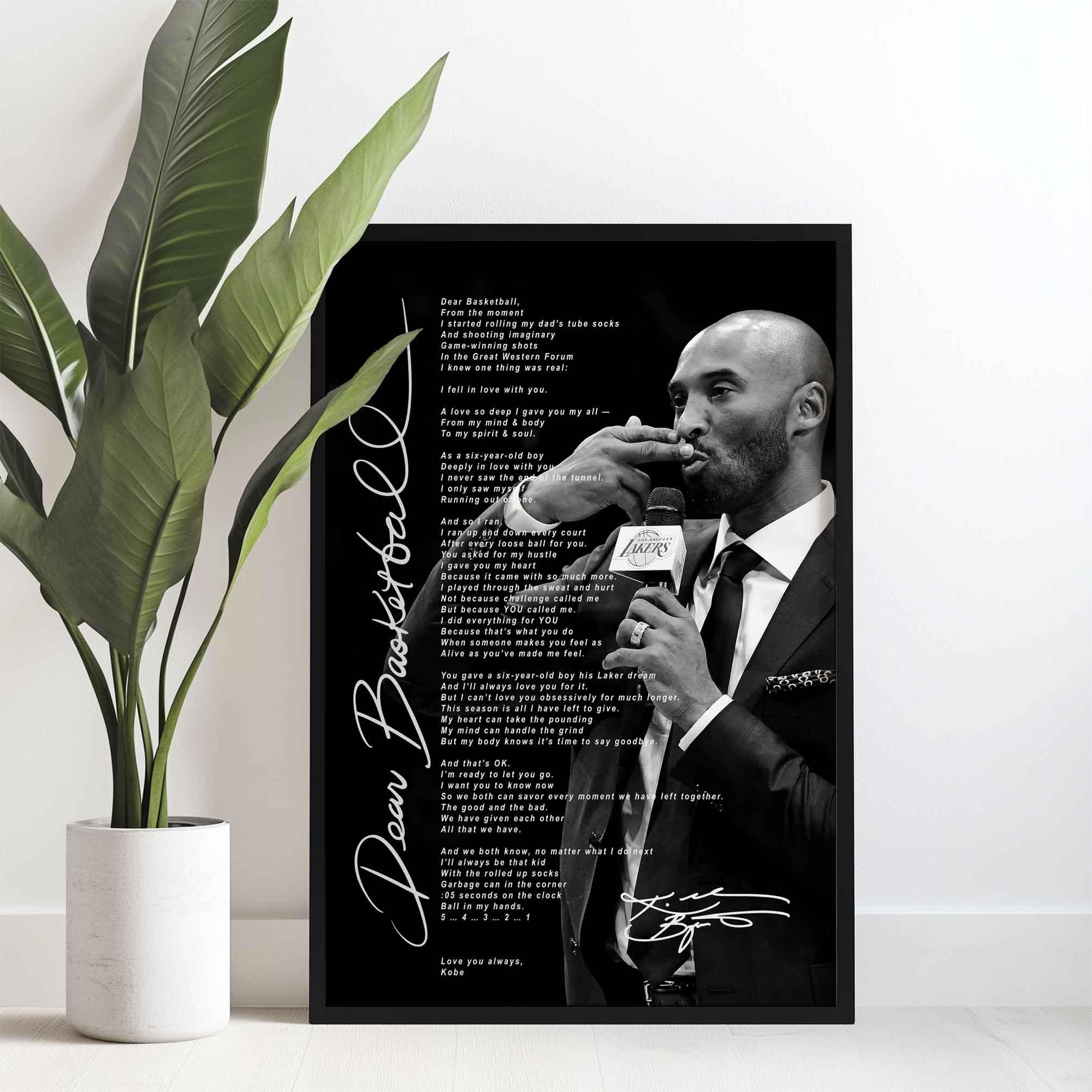 Kobe Bryant 'dear Basketball' Poster Print: Black Mamba Tribute - Etsy