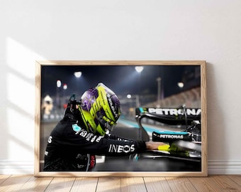 Lewis Hamilton Last Mercedes Race Wall Art, Formula 1 Poster Print, F1 Canvas Decor, Motorsport Fan Gift, Iconic Racing Moment Art