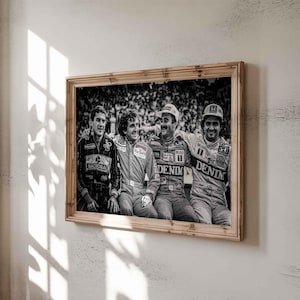 F1 Legends Poster Print: Senna, Prost, Mansell, Piquet - Motorsport Gift