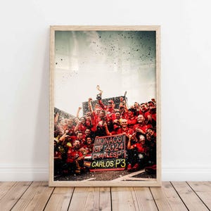 Charles Leclerc Monaco GP Wall Art, Formula 1 Poster Print, F1 Canvas Decor, Ferrari Racing Artwork, Motorsport Fan Gift