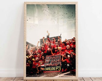 Charles Leclerc Monaco GP Wall Art, Formula 1 Poster Print, F1 Canvas Decor, Ferrari Racing Artwork, Motorsport Fan Gift