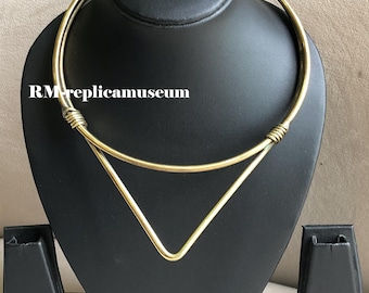 Solid Brass Neck Collar Choker Handmade Tribal Viking Celtic Torc Necklace Unisex Medieval Jewelry Men Women Historical Reenactment NeckRing