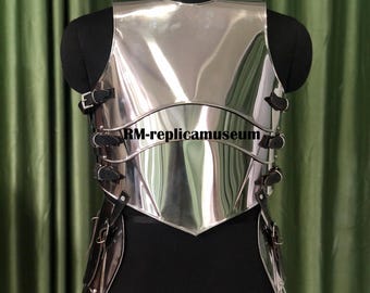 Set di armatura femminile fantasy da cavaliere medievale, corazza e cintura con nappe, in acciaio calibro 18, per cosplay LARP, costume di Halloween, corazza da donna coraggiosa