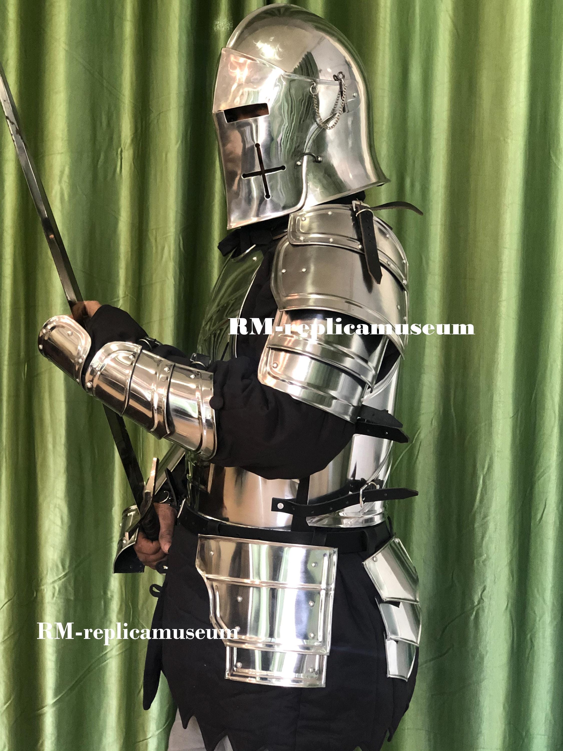 Medieval Knight Full Armor Set 18 Gauge Steel Breastplate Cuirass ...