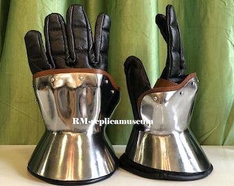 Hourglass Demi Gauntlets Medieval Hand Gloves 18 Gauge Steel LARP Cosplay Renaissance fairs, Stage Performance, Roleplay Halloween costumes