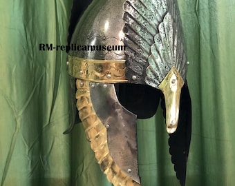 Mittelalterlicher Rüstungs-Helm von König Elendil Helm Tragbares Kostüm 18 Gauge Steel Silber Fantasy LARP Historisches Cosplay Rollenspiel Halloween-Kostüm