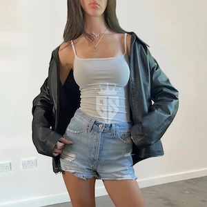 90&#39;s Oversized Women Leather Jacket Straight Vintage Jacket Women Soft Real Leather Jacket Women Black Leather Jacket Ladies Leather Jacket