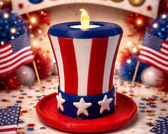4-inch "Uncle Sam" Hat Candle for battery operated Tea Lights