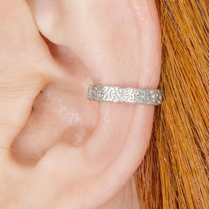 Celtic Triquetra Band Ear Cuff Sterling Silver Cartilage Earring No Piercing Needed Unisex Jewelry