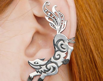 Fox Ear Cuff Earring – Sterling Silver Animal Ear Jewelry