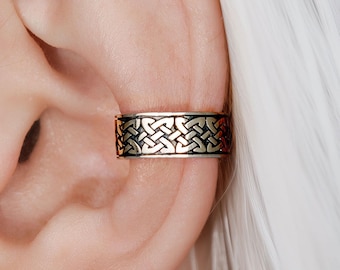 Sterling Silver Celtic Knot Ear Cuff: No Piercing Unisex Jewelry