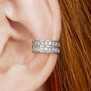 Minimalist ear cuff earring sterling silver clip on earring for non-pierced ears
