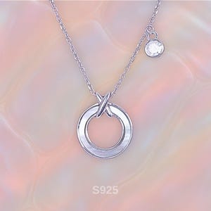 Sterling Silver X Circle Necklace: CZ Charm Geometric Statement Jewelry