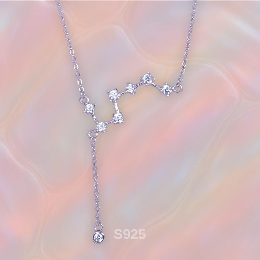 Zodiac Constellation Necklace: 925 Sterling Silver Star Pendant - Etsy