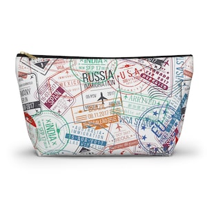 Travel Stamp Accessory Pouch - Perfect for Organizing, Gifts for Adventurers, Makeup Bag, Passport Holder, Travel Organizer