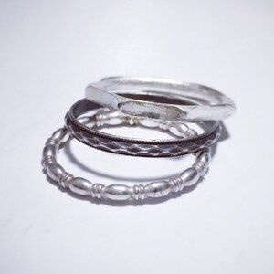 Silberring-Set, Stapelringe, Silberringe, Stapelringe Set, Oxidierte Silberringe, Gestapelte Silberringe, dünne Silberringe, Boho-Ringe