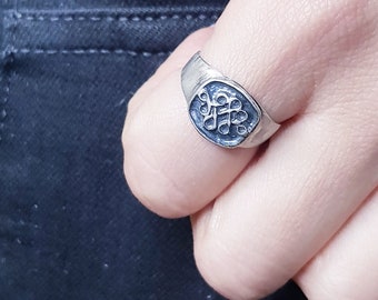 Signet ring, Signet ring women, Silver ring, Ring for women, Unique Signet ring, Silver signet ring, Statement ring, Boho ring, Indian ring