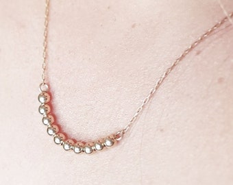 Dainty gold necklace, Gold filled necklace, Beads necklace, Simple gold necklace, Minimalist necklace, Layered necklace, Simple necklace