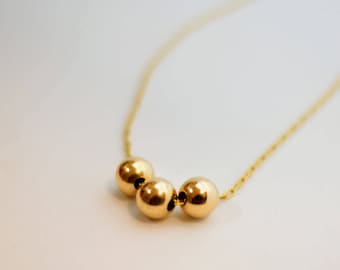 Collana in oro delicato, collana riempita d'oro, collana in oro semplice, collana minimalista, collana a strati, collana con perline d'oro, piccola, alla moda