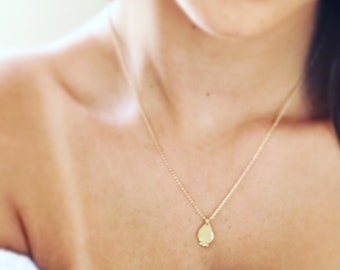 Solid gold necklace, Yellow gold necklace, 14k gold necklace, Layered necklace, Boho gold necklace, Dainty gold necklace, Indian, Charm