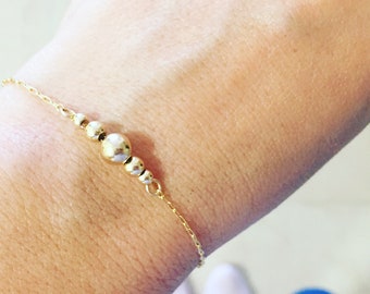 Gold bracelets, Silver bracelet, Gold beaded bracelet, Boho jewelry, Layered bracelet, Dainty bracelet, Boho bracelet, Sterling silver, Ball