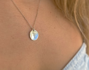 Silver necklace, Simple necklace, Layered necklace, Coin necklace, Coin jewelry, Coin pendant, Disc necklace, Silver disc necklace