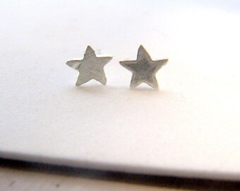 Sterling silver earrings, Tiny stud earnings, Small star earrings, Star stud earrings, Silver post earring, Tiny silver earring, Second hole