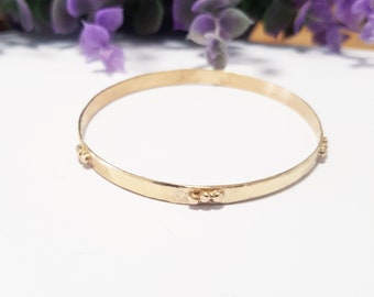 Solid gold bracelet, Gold bangle, 14k Gold bracelet, Gold bracelet for women, Gold cuff bracelet, Boho bangle, White gold bracelet, Unique