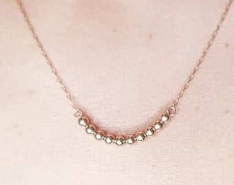 Gold bead necklace, Gold filled necklace, Dainty gold necklace, Necklace for women, Layered gold necklace,Silver bead necklace,Boho necklace