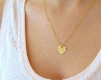 Collar de corazón de oro, Collar de oro Delicado, Collar relleno de oro, Collar de oro simple, Collar minimalista, Collar en capas, Collar Boho