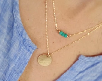 Layered necklace set, Boho necklaces, Gold necklaces, Gold necklace set, Dainty necklaces, Layered necklace, Disc necklace,Crystals necklace