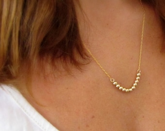 Collana a strati, Collana a strati in oro, Collana con perline in oro, Collana in oro delicata, Collana in oro, Collana semplice, Collana in oro semplice