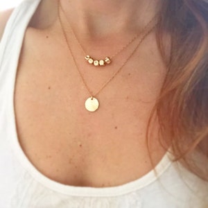 Necklace set, Layered necklaces, Layered necklace set, Gold disc necklace, Nugget necklace, Boho necklace set, Dainty gold necklaces, Trendy