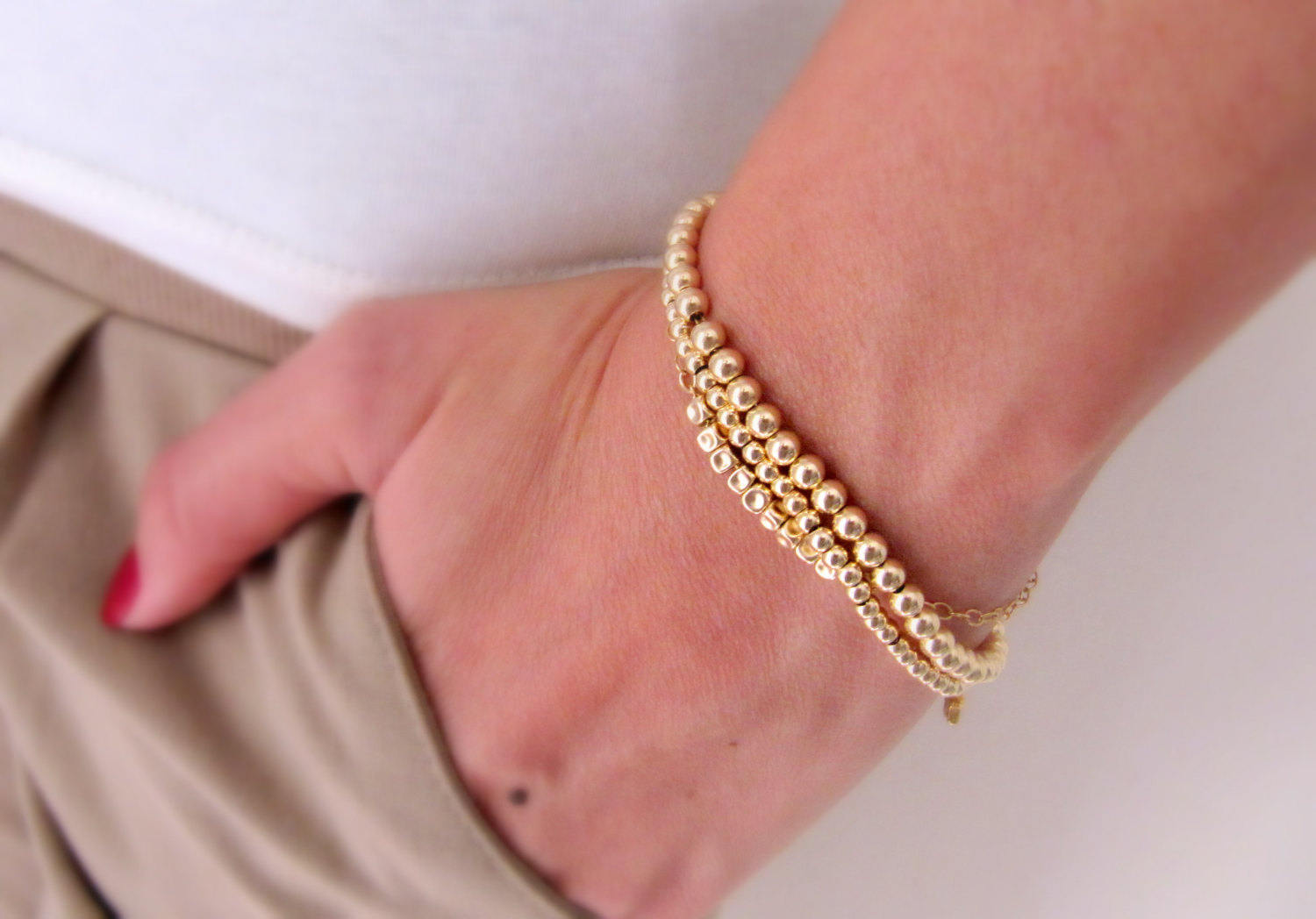 Gold Bracelets, Gold Bracelet Set, Gold Stack Bracelets, Everyday  Bracelets, Gold Bead Bracelets, Gold Filled Bracelet, Layered Bracelet -  Etsy Canada