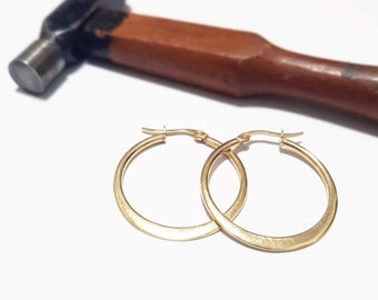 14k gold hoops, Gold earrings, Solid gold earrings, Tribal earrings, Boho gold earrings, Creole hoops, Big hoop earrings, Dainty gold hoops