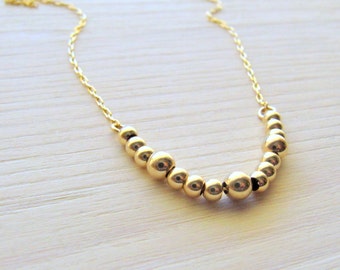 Dainty necklace, Gold necklace, Dainty gold necklace, Boho necklace, Minimalist necklace, Gold filled necklace, Gold beaded necklace