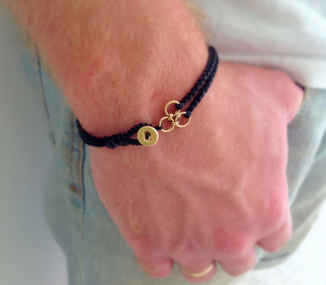 Black Braided Bracelet . Black Mens Bracelet . Men Black Bracelet. Mens