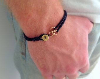 Black braided bracelet . Black mens bracelet . Men black bracelet. Mens bracelet. Christmas gift for him.