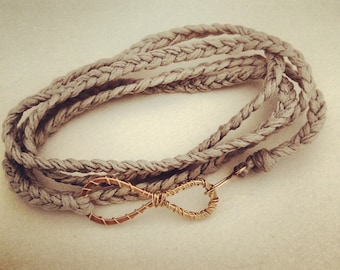 Men bracelet, Infinity bracelet, Gift for him, Cotton bracelet, Layered bracelet, Wrap bracelet, Boho bracelet, Men boho bracelet