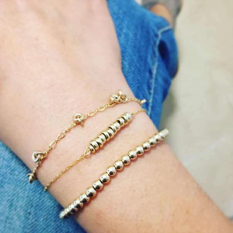 Gold bracelets Bracelet set Layered bracelets Gold beaded Etsy